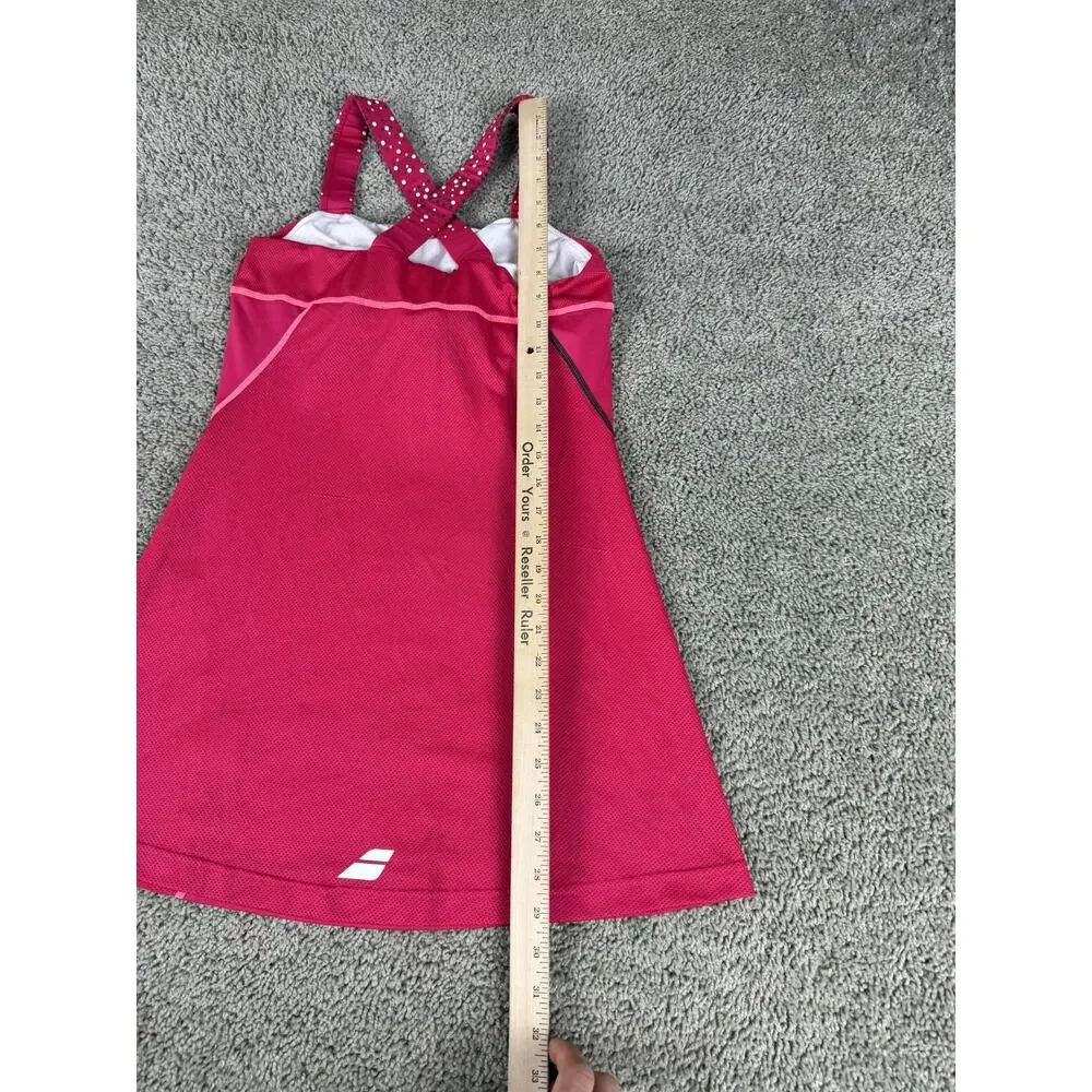 Babolat Tennis Dress Womens Medium Pink Strappy Mesh Tank Built In Bra Athletic - Picture 7 of 12